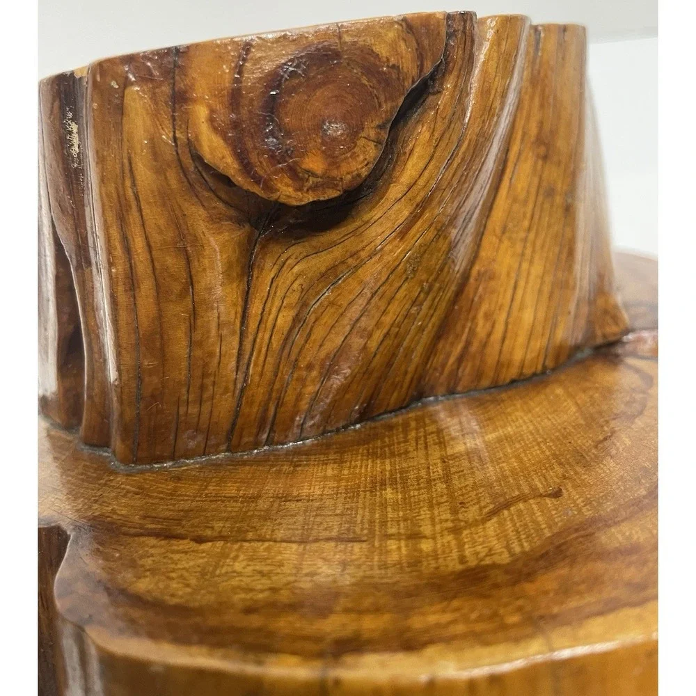 Vintage Handmade Burl Wood Candle Holder Manzanita Rustic Primitive 1970s Decor